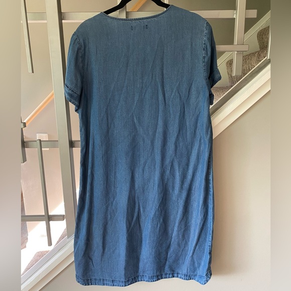 S Gap Denim Shift Dress with V Neck String Detail - Lightly Worn - Picture 3 of 3